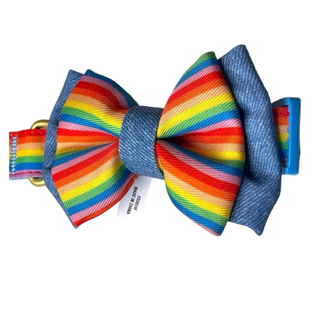 Rainbow Dog Collar Size Medium Fits Neck Size 13.375”-20”